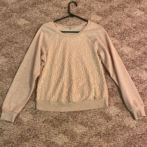 Papaya cream sequin sweatshirt